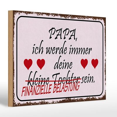 Holzschild Spruch 30x20cm Papa deine Tochter Herzen