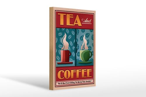 Holzschild Trinken 20x30cm Tea and Coffee Tee und Kaffee