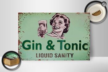 Panneau en bois 30x20cm Gin & Tonic Liauid Sanity 2
