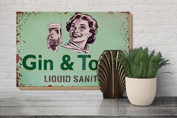 Panneau en bois 30x20cm Gin & Tonic Liauid Sanity 3