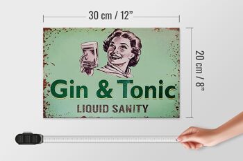 Panneau en bois 30x20cm Gin & Tonic Liauid Sanity 4