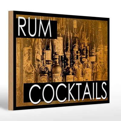 Cartello in legno 30x20 cm Cocktail al rum