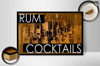 Panneau en bois 30x20cm Rhum Cocktails 2