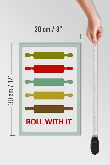Panneau en bois cuisine 20x30cm rouleau à pâtisserie rouleau à pâtisserie avec 4