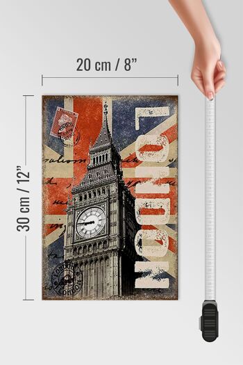 Panneau en bois Londres 20x30cm Big Ben célèbre tour de l'horloge 4