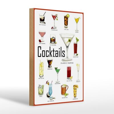 Holzschild 20x30cm Cocktails cuba libre Martini