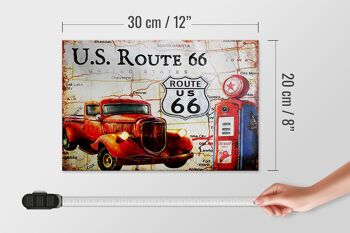 Panneau en bois rétro 30x20cm US Route 66 station service vintage 4