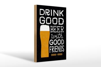 Panneau en bois 20x30cm Boire une bonne bière entre amis 1