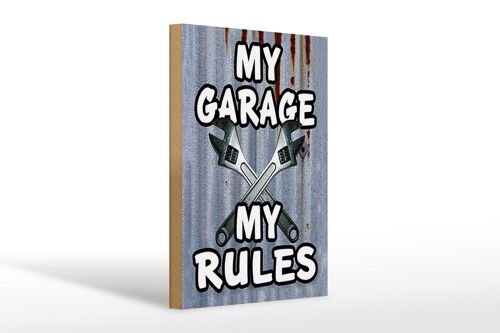 Holzschild Vintage 20x30cm my Garage my rules