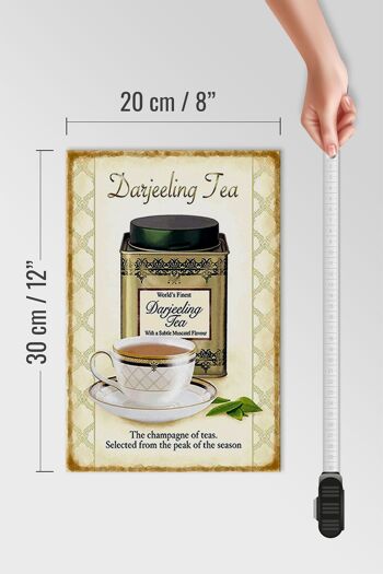 Plaque en bois thé 20x30cm Darjeeling Tea champagne des thés 4