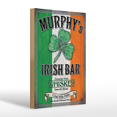 Cartel de madera 20x30cm Murphy's Irish Bar Whisky