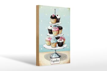 Panneau en bois bonbons 20x30cm cupcakes petits gâteaux 1