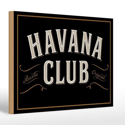 Letrero de madera 30x20cm Ron Havana Club decoración publicidad