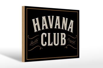 Panneau en bois 30x20cm Havana Club Rhum Bar décoration publicitaire 1