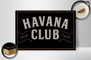 Panneau en bois 30x20cm Havana Club Rhum Bar décoration publicitaire 2