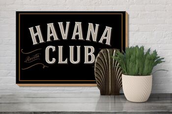 Panneau en bois 30x20cm Havana Club Rhum Bar décoration publicitaire 3