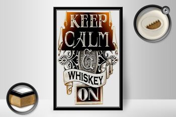 Panneau en bois indiquant 20x30cm Keep Calm Whisky on 2