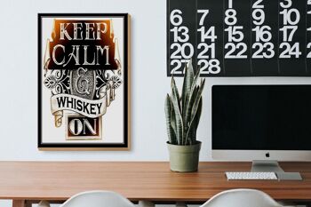 Panneau en bois indiquant 20x30cm Keep Calm Whisky on 3
