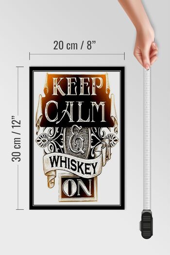 Panneau en bois indiquant 20x30cm Keep Calm Whisky on 4