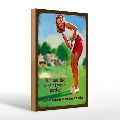 Holzschild Pinup 20x30cm Golf it´s not size of your putter