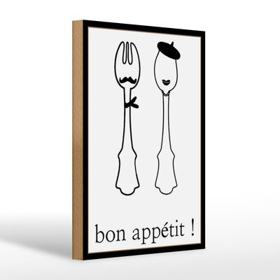 Holzschild Spruch 20x30cm Bon appetit! Geschenk