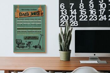 Panneau en bois indiquant 20x30cm Dad's Shed ouvert le soir le week-end 3