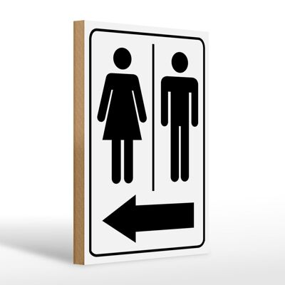 Holzschild Hinweis 20x30cm Toilettenfiguren Pfeil links