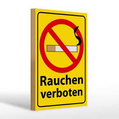 Cartel de madera prohibiendo fumar 20x30cm