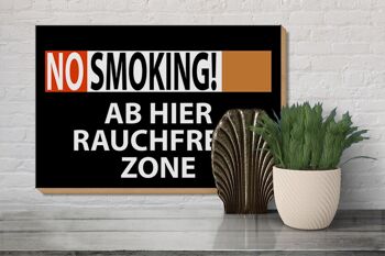 Panneau en bois 30x20cm Interdiction de fumer Zone sans fumée 3