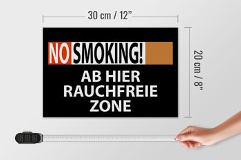 Panneau en bois 30x20cm Interdiction de fumer Zone sans fumée 4