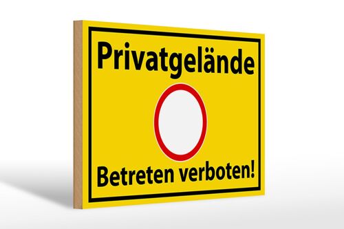 Holzschild Hinweis 30x20cm Privatgelände Betreten Verboten