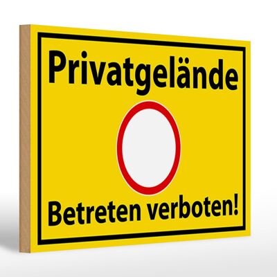 Holzschild Hinweis 30x20cm Privatgelände Betreten Verboten