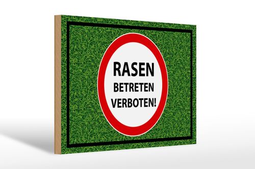 Holzschild Hinweis 30x20cm Rasen Betreten verboten