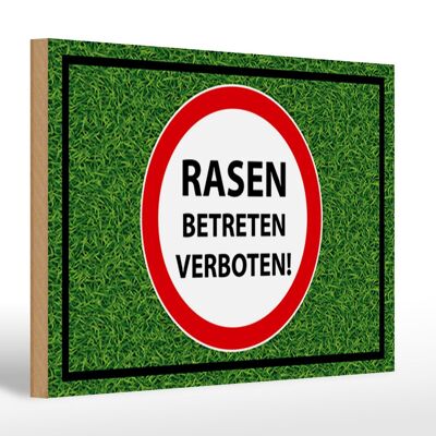 Holzschild Hinweis 30x20cm Rasen Betreten verboten