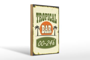 Panneau en bois 20x30cm Tiki Bar 00 - 24 h 1