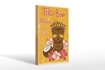 Panneau en bois 20x30cm Tiki Bar Aloha Hawaii 1