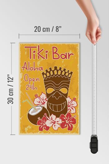 Panneau en bois 20x30cm Tiki Bar Aloha Hawaii 4