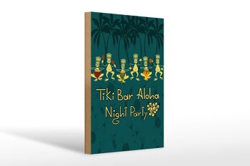 Panneau en bois 20x30cm Tiki Bar Aloha Night Party 1