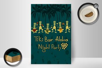 Panneau en bois 20x30cm Tiki Bar Aloha Night Party 2