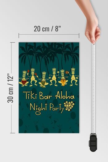 Panneau en bois 20x30cm Tiki Bar Aloha Night Party 4