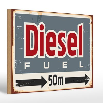 Holzschild Retro 30x20cm Diesel fuel 50