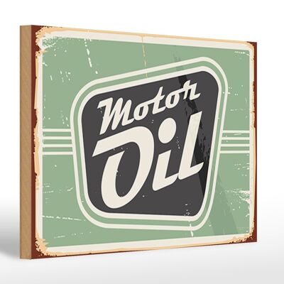 Holzschild Retro 30x20cm Motor oil Motoröl Auto