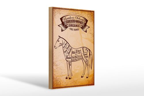 Holzschild Pferd 20x30cm Horse cuts Organic Metzgerei