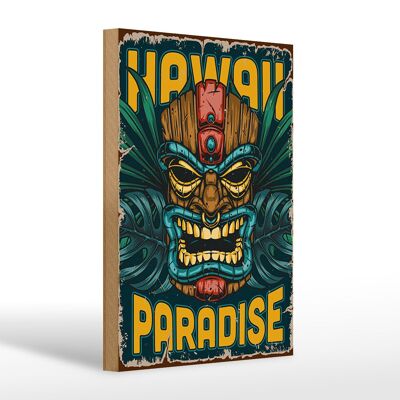 Cartel de madera retro 20x30cm Hawaii Paradise