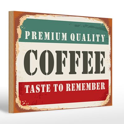 Cartel de madera retro 30x20cm Café Calidad Premium