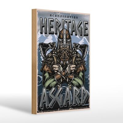 Panneau en bois Viking 20x30cm Heritage Asgard Scandinave
