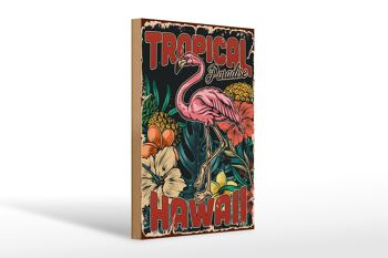 Panneau en bois rétro 20x30cm Hawaii Tropical Paradise alcool 1