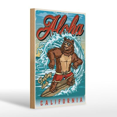 Holzschild Surfing 20x30cm Aloha California Sommer Sport