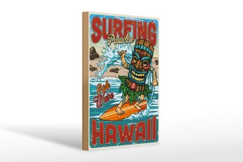 Panneau en bois Surf 20x30cm Paradise Hawaii Summer Sport 1