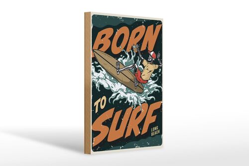 Holzschild Surfing 20x30cm Burn to surf long beach Sommer